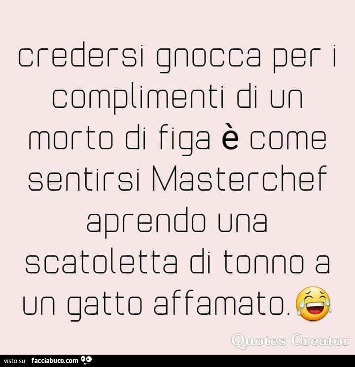 Credersi Gnocca Per I Complimenti Di Un Morto Di Figa E Come Sentirsi Masterchef Facciabuco Com