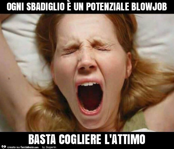 Ogni sbadiglio è un potenziale blowjob basta cogliere l'attimo