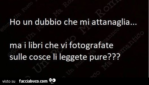 Ho un dubbio che mi attanaglia… ma i libri che vi fotografate sulle cosce li leggete pure?
