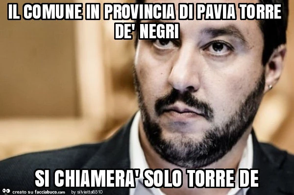 Il comune in provincia di pavia torre dè negri si chiamerà solo torre de