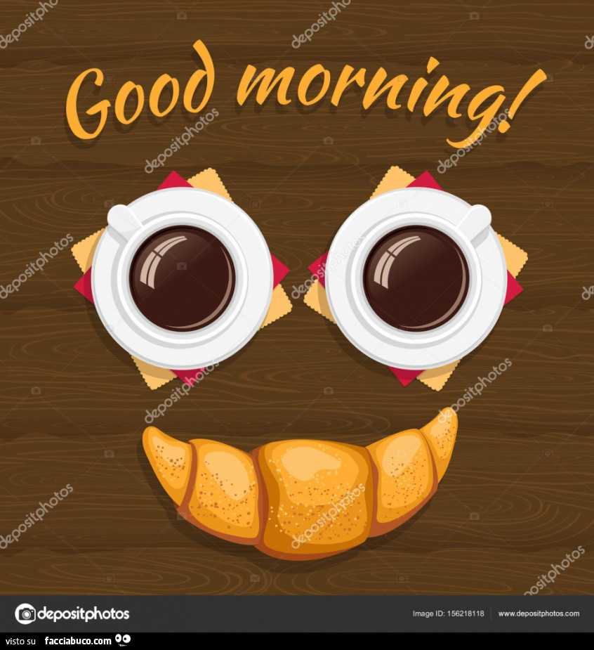 Caffè e cornetto smile. Good morning