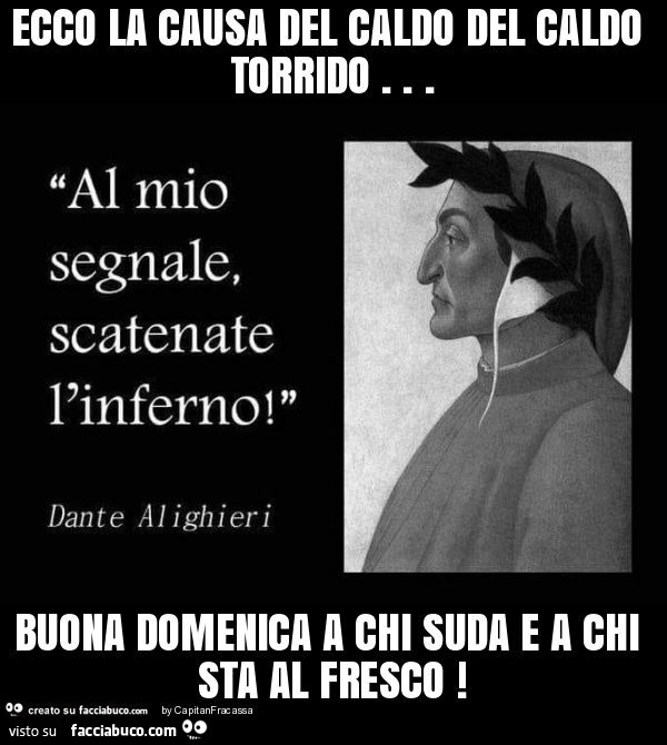 Ecco la causa del caldo del caldo torrido… buona domenica a chi suda e a chi sta al fresco