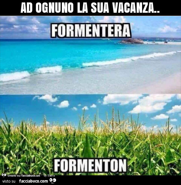 Ad ognuno la sua vacanza. Formentera. Formenton