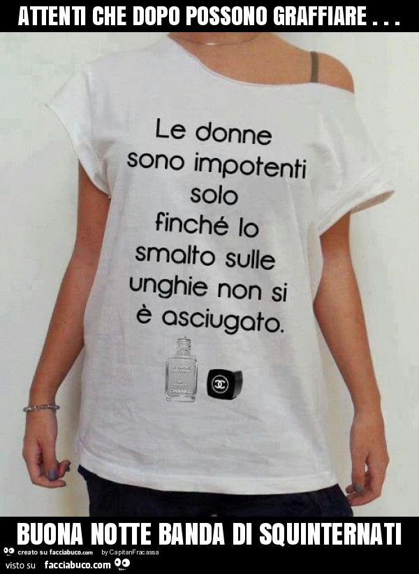 Attenti che dopo possono graffiare… buona notte banda di squinternati