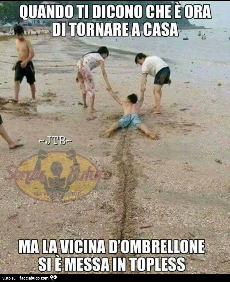 Quando ti dicono che è ora di tornare a casa ma la vicina d'ombrellone si è messa in topless