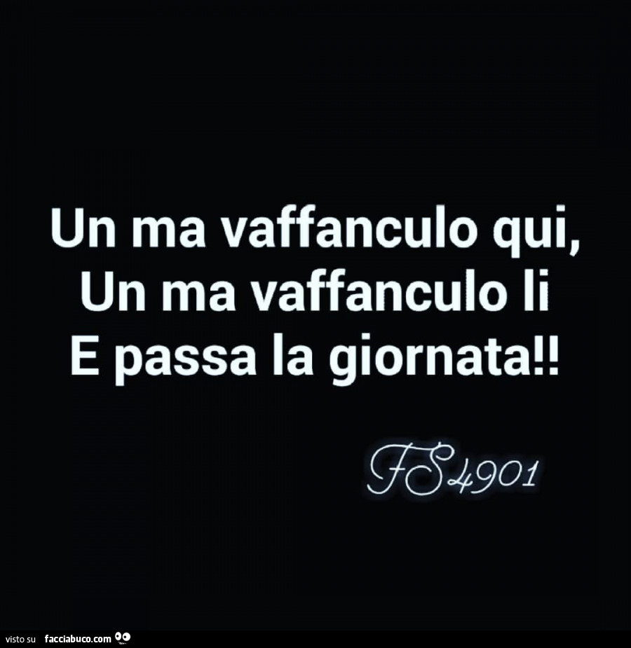 Un ma vaffanculo qui, un ma vaffanculo li e passa la giornata