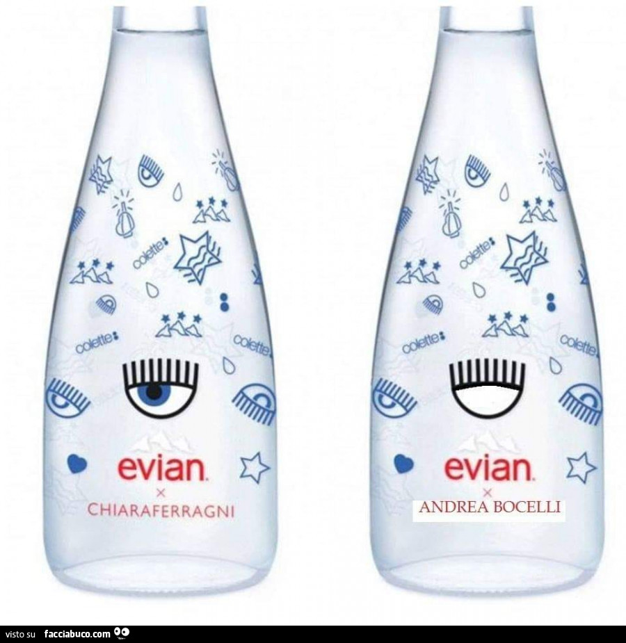 Acqua Evian Chiara Ferragni. Acqua Evian Andrea Bocelli