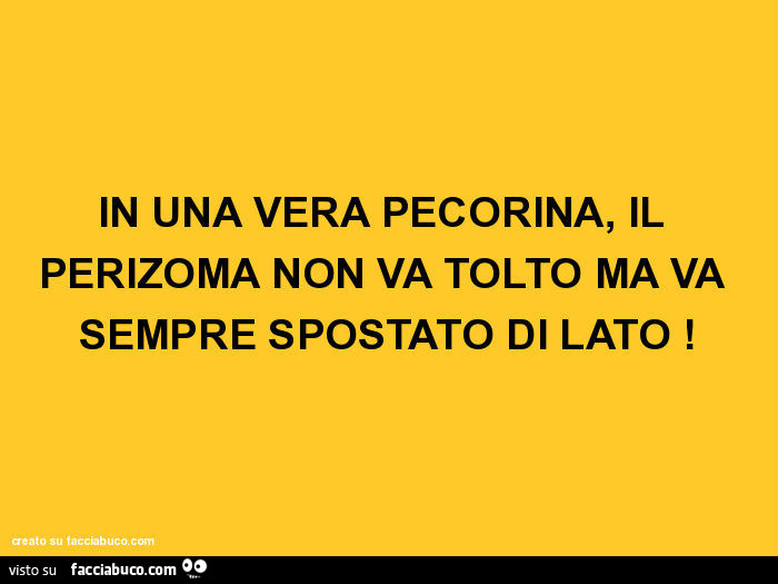 In una vera pecorina, il perizoma non va tolto ma va sempre spostato di lato