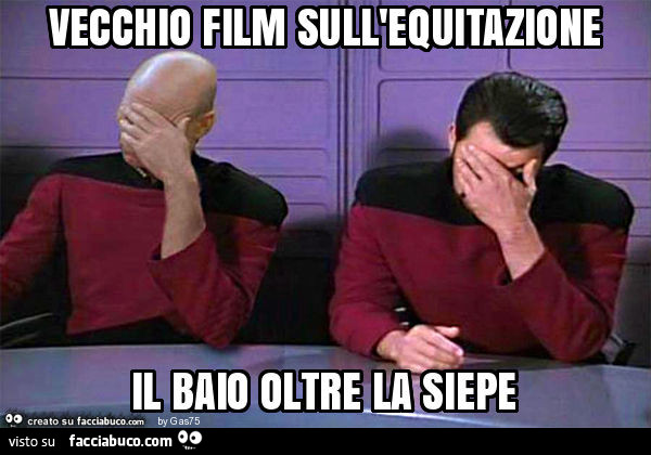 Vecchio film sull'equitazione il baio oltre la siepe