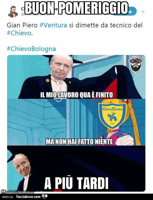 Buon pomeriggio a più tardi