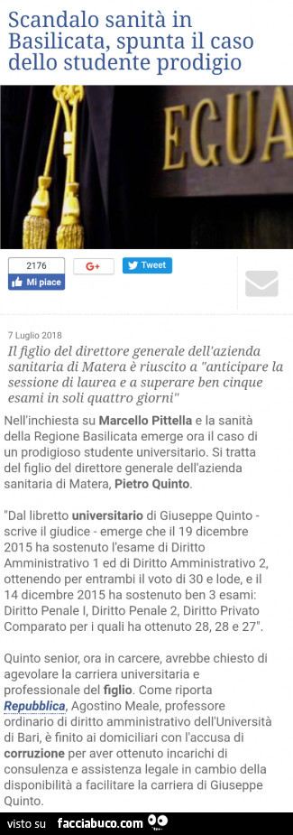 Scandalo sanità in basilicata, spunta il caso dello studente prodigio