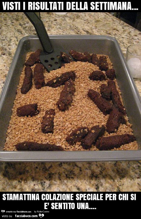 Visti i risultati della settimana… stamattina colazione speciale per chi si è sentito una