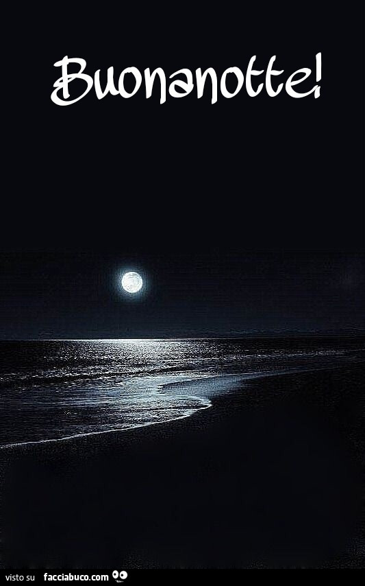 Luna sul mare di notte. Buonanotte