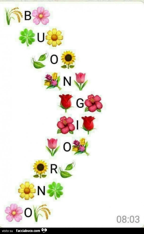 Buongiorno con emoji fiori