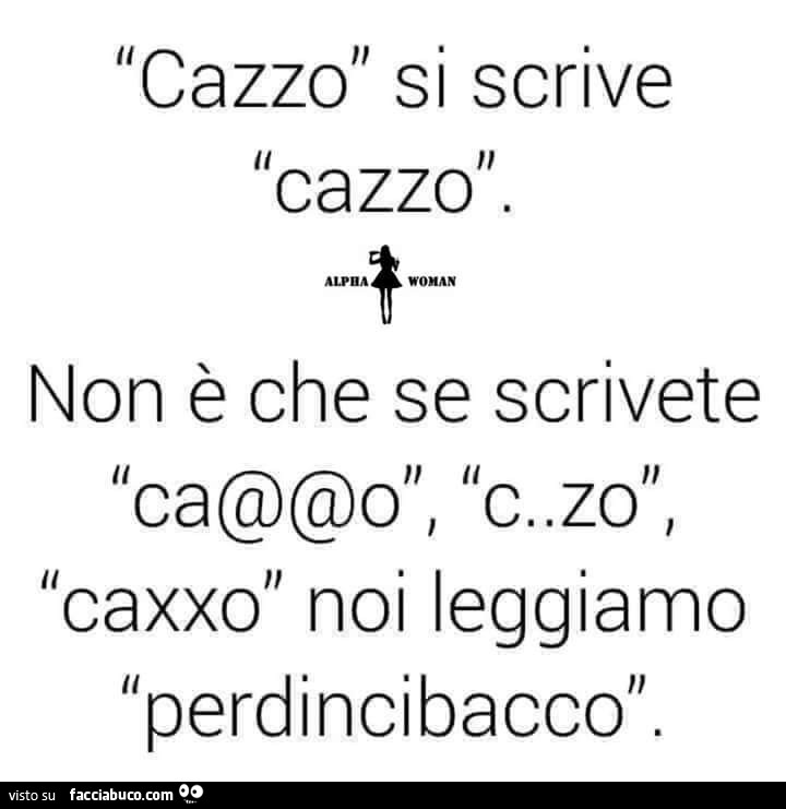 Cazzo si scrive cazzo. Non è che se scrivete ca@@o, caxxo noi leggiamo perdincibacco