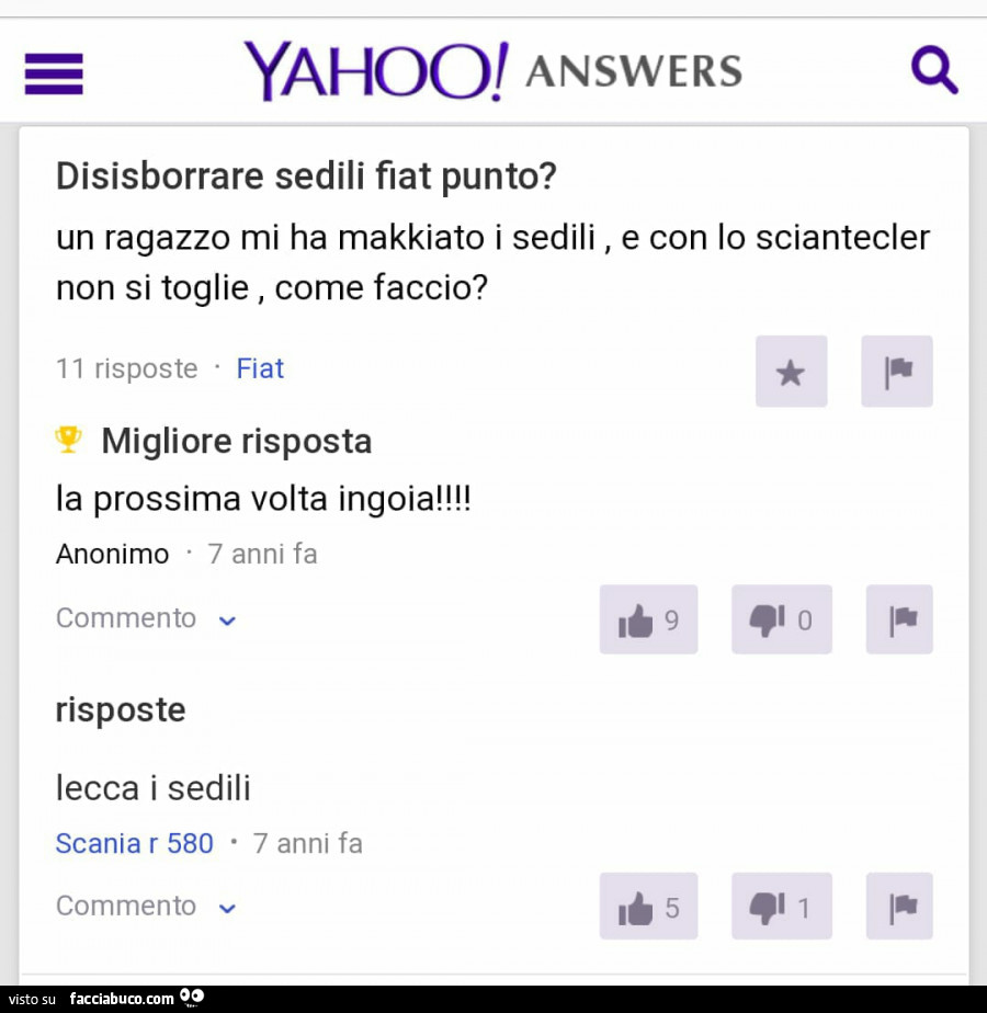 Disisborrare sedili fiat punto? Un ragazzo mi ha makkiato i sedili, e con lo sciantecler non si toglie, come faccio?