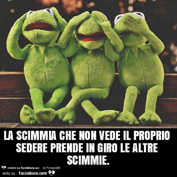 La scimmia che non vede il proprio sedere prende in giro le altre scimmie