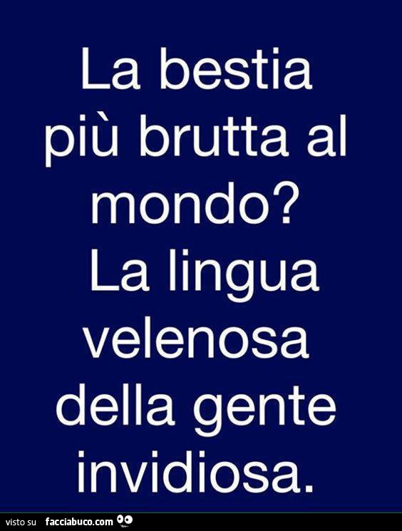 La bestia più brutta al mondo? La lingua velenosa della gente invidiosa