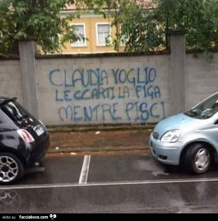 Claudia voglio leccarti la figa mentre pisci