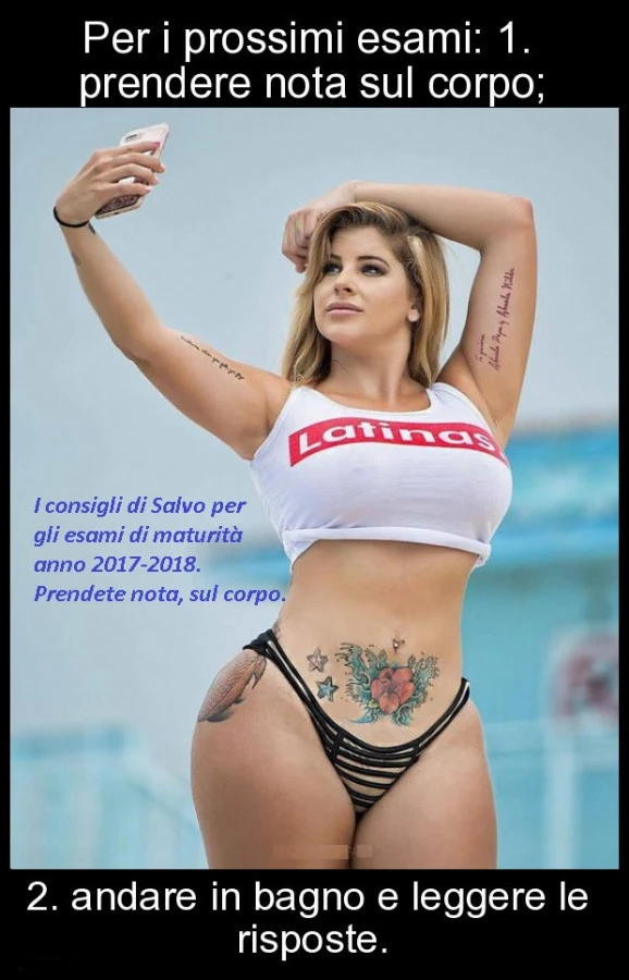 Per i prossimi esami: 1. Prendere nota sul corpo; 2. Andare in bagno e leggere le risposte