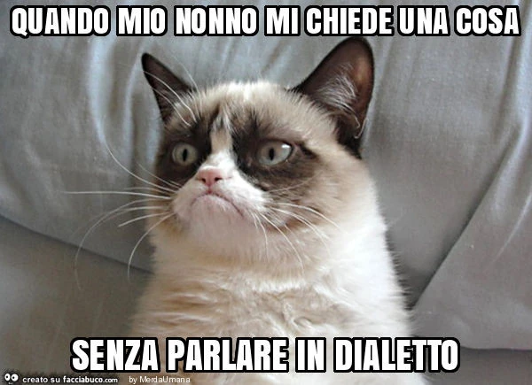 Quando mio nonno mi chiede una cosa senza parlare in dialetto