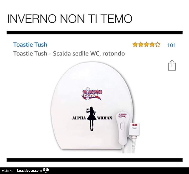 Inverno non ti temo. Toastie tush scalda sedile wc, rotondo