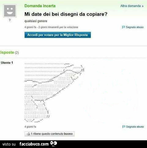 Mi date dei bei disegni da copiare?