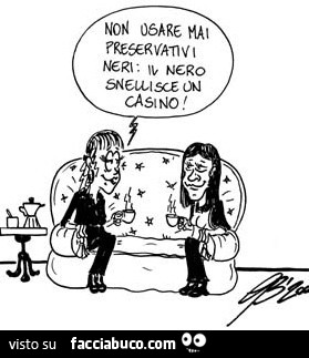 Non usare mai preservativi neri: il nero snellisce un casino