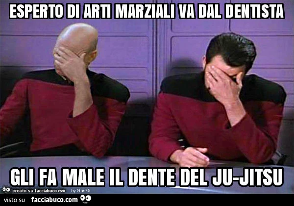 Esperto di arti marziali va dal dentista gli fa male il dente del ju-jitsu
