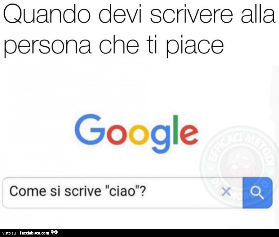 Quando devi scrivere alla persona che ti piace. Google come si scrive ciao?