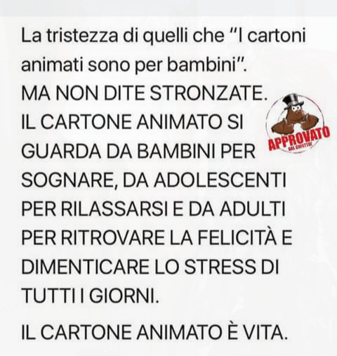 La tristezza di quelli che i cartoni animati sono per bambini