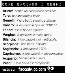 Come baciano i segni