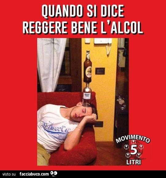 Quando si dice reggere bene l'alcol