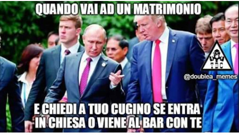 Quando vai ad un matrimonio e chiedi a tuo cugino se entra in chiesa bar con te