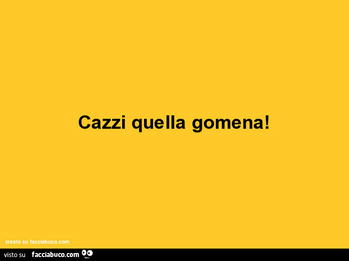 Cazzi quella gomena