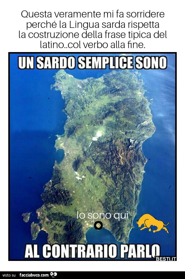 Questa Veramente Mi Fa Sorridere Perche La Lingua Sarda Rispetta La Costruzione Della Facciabuco Com