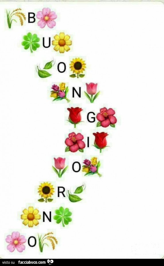 Buongiorno con gli emoji dei fiori