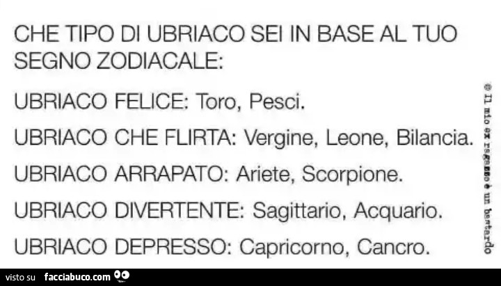Che tipo di ubriaco sei in base al tuo segno zodiacale