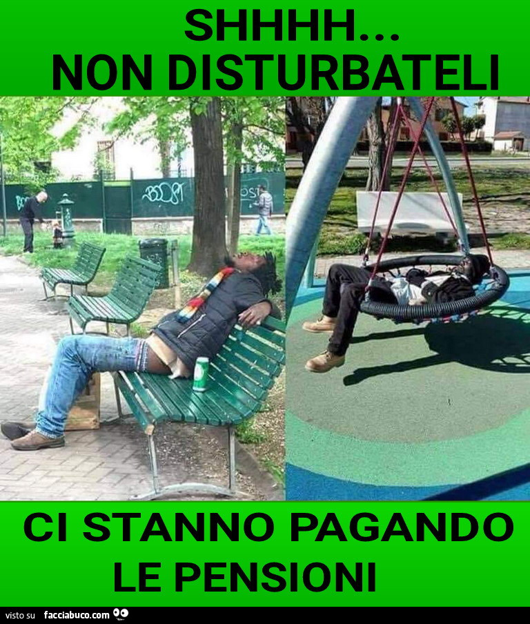 Non disturbateli ci stanno pagando le pensioni