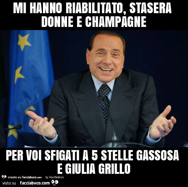 Mi hanno riabilitato, stasera donne e champagne per voi sfigati a 5 stelle gassosa e giulia grillo